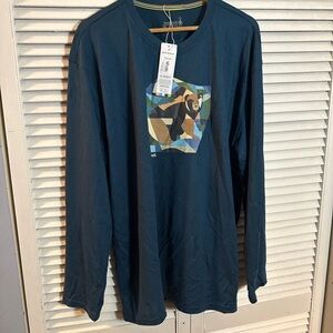 Smartwool Men's Teal Bear Graphic Long Sleeve Shirt